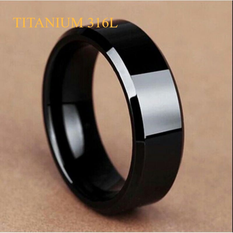 CINCIN TITANIUM HITAM POLOS KUALITAS SUPER ANTI LUNTUR ANTI KARAT / CINCIN PRIA WANITA ANAK COUPLE T