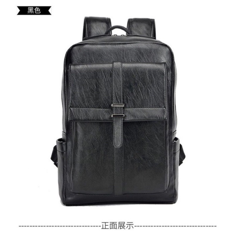 Tas Ransel Kulit Tas Punggung Backpack Pria Moderen Korean Style Import Travel Bag Ransel Muat Laptop 14 inch