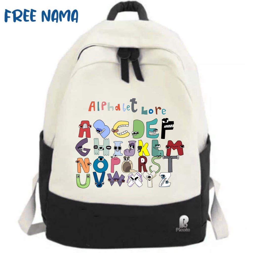 TAS RANSEL BACKPACK ANAK SEKOLAH MOTIF ALPHABET LORE Unisex