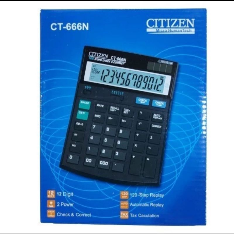 CITIZEN CT-666 N KALKULATOR CHECK CORRECT CALCULATOR DESKTOP CT 666N