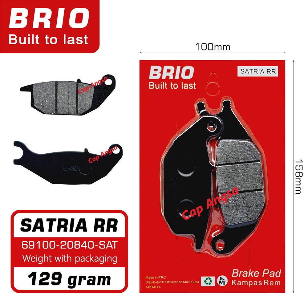 BRIO FRONT BRAKE PAD KAMPAS REM DEPAN DISC DISPED REM SATRIA FU RR 150 JUPITER MX SUPRA X 125 SKYDRIVE 20pc 1dus