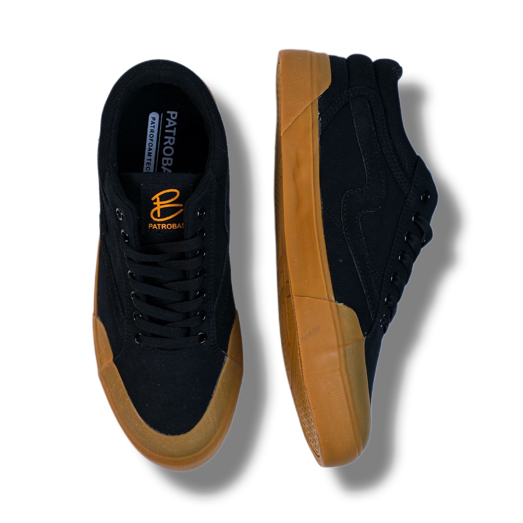Sepatu Patrobas Cloud Low Black Gum Original (FREE KAOS KAKI)