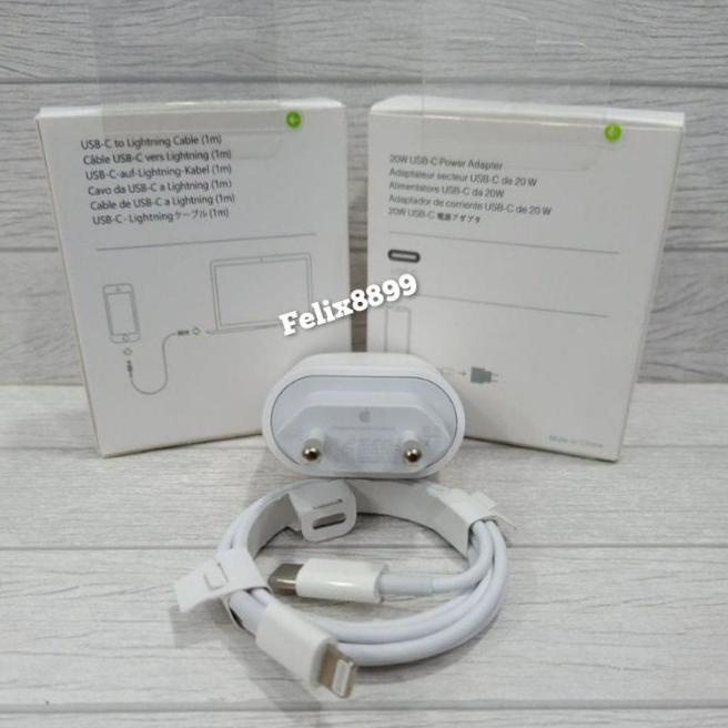 CHARGER IPHONE 11 12 13 PRO MAX X XR XS MAX 20W USB C FAST CHARGING - 1Set + Kabel, Segel Tidak Tes
