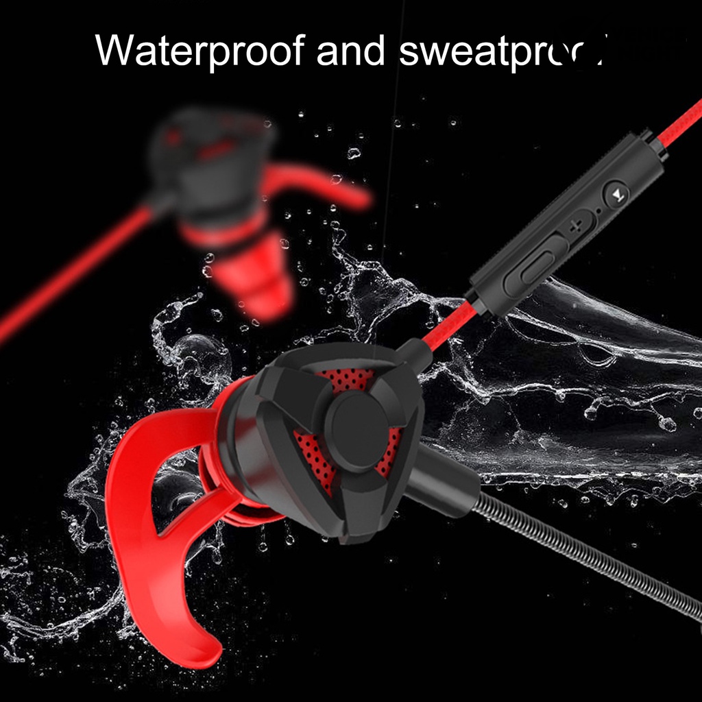 (VNEP) (Berkabel) Earphone Gaming dengan Kontrol Kabel Mikrofon 3.5mm Jack In-ear Earphone E-sports Game Earphone untuk Ponsel
