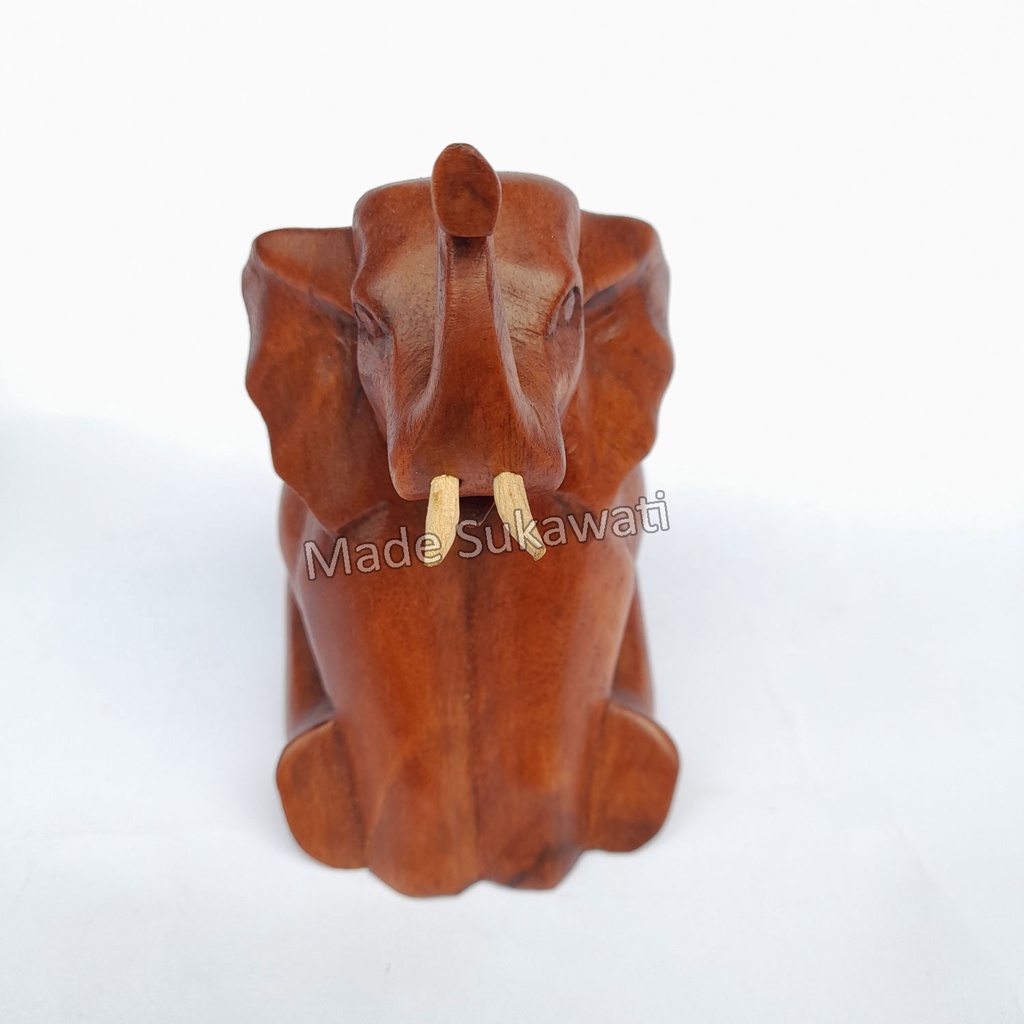 Kerajinan patung kayu mini 10cm Anjing kelinci gajah Babi handmade