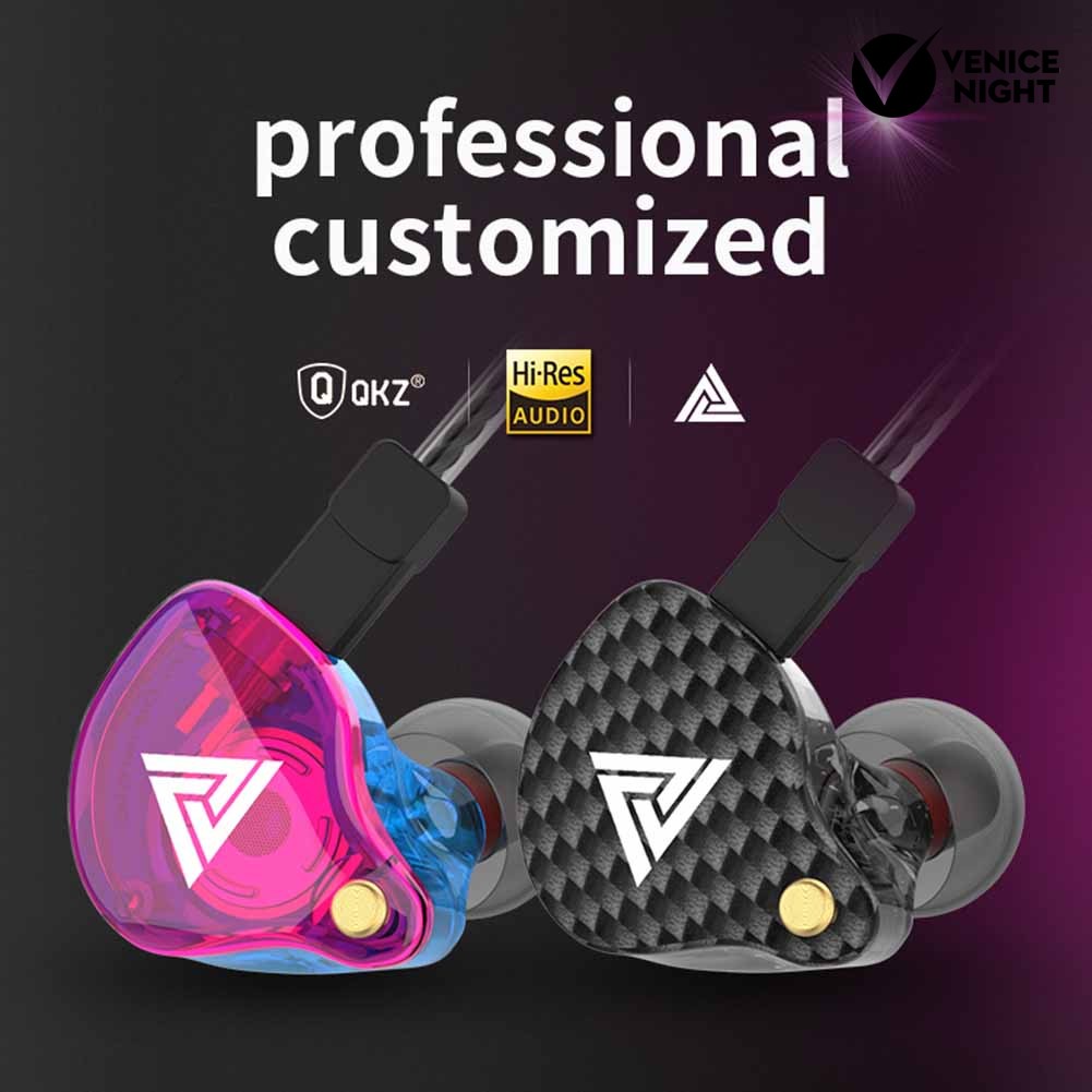 (VNEP) (Berkabel) QKZ VK4 Universal Dilepas In-Ear Bass Earphone Musik Earbud dengan Mic