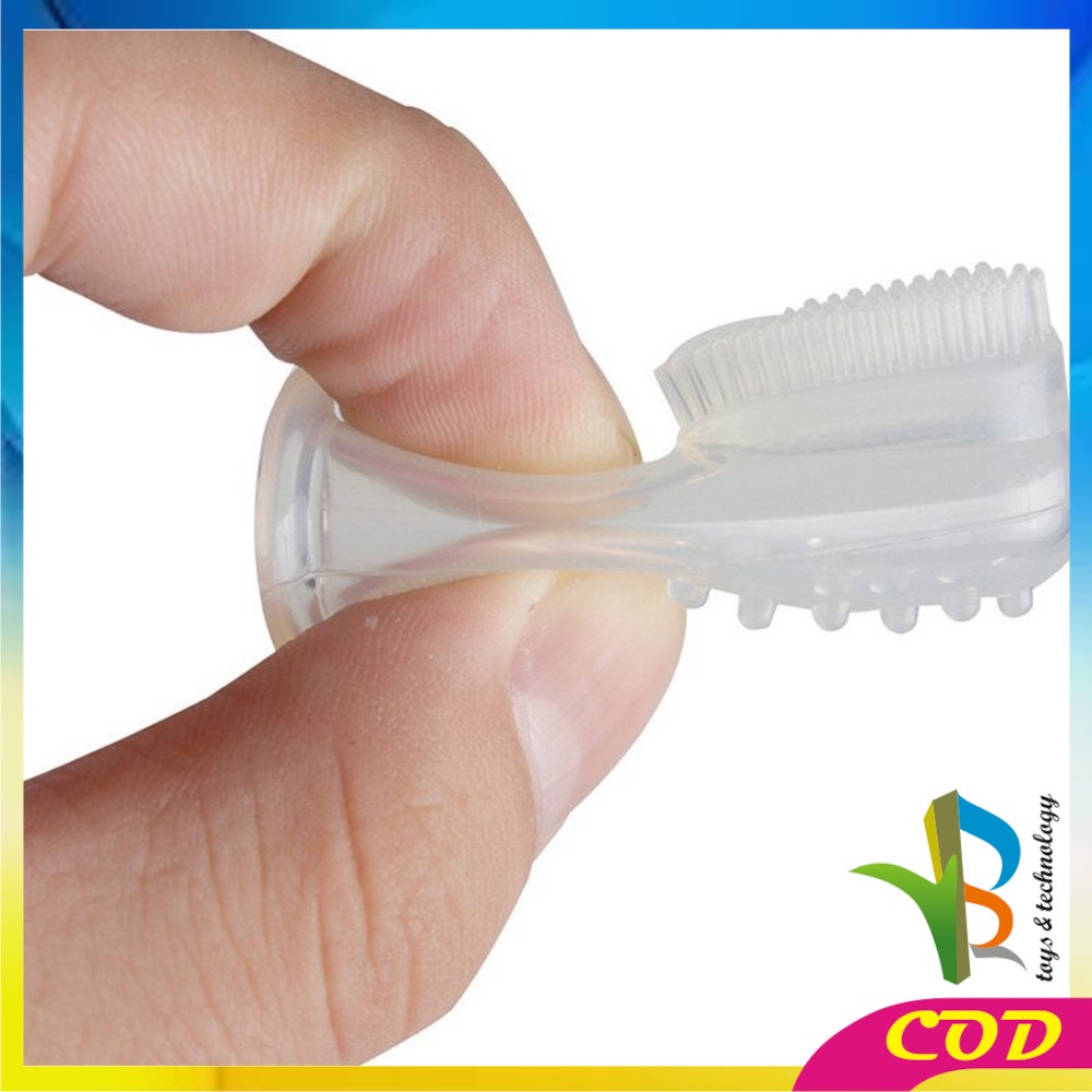 RB-C41 Sikat Gigi Jari Bayi Bahan Silikon Lembut Pack OPP Pembersih Gigi Newborn Finger Toothbrush