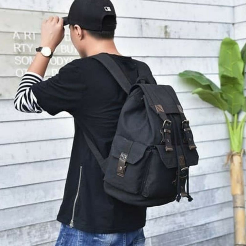 RK023 Ransel Sekolah Kuliah Kerja Tas Punggung Backpack Large Capacity