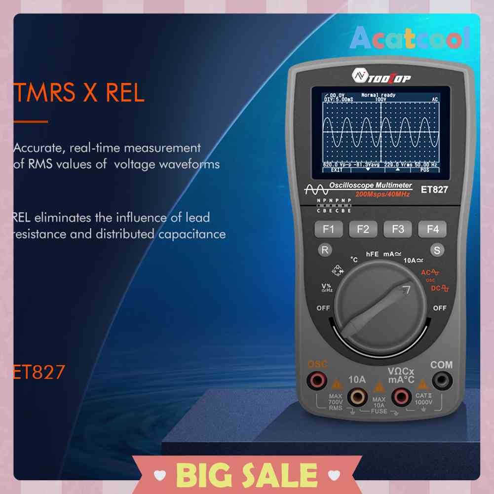 Oscilloscope Digital 6000Counts Multimeter Dioda Deteksi Tegangan LCR PWM Out