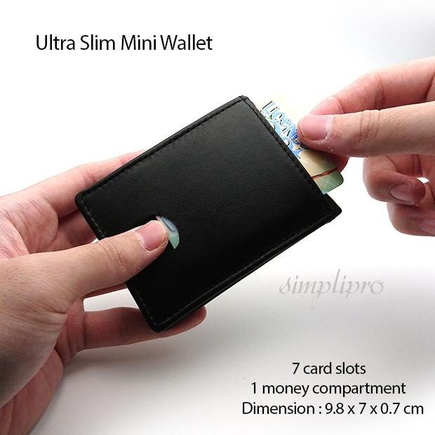 Dompet Kulit Pria Tipis Mini Slim Wallet (Kulit Sapi Asli)
