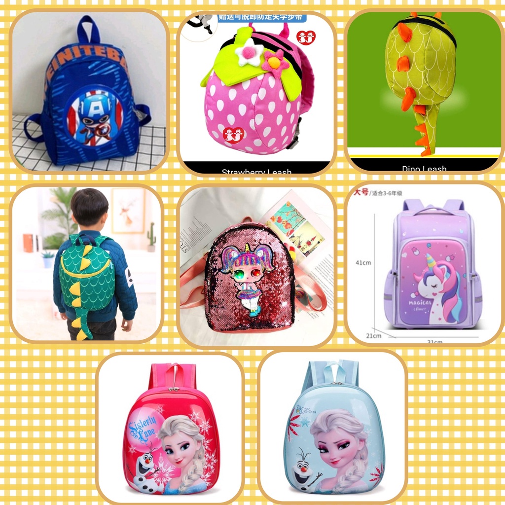 Anti Lost Bag for KIDS - Child School bag Backpack / Tas Ransel Sekolah Karakter Anak