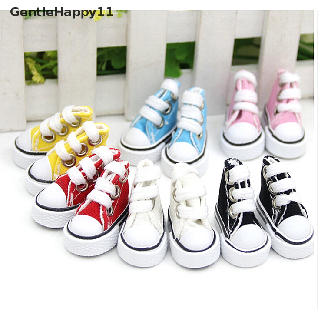 Gentlehappy Sepatu Boneka 5cm Sepatu Mainan Denim Kanvas1/6 Bjd Untuk Sneackers Boneka Rusia id