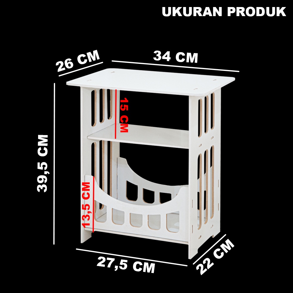 Meja Sudut Persegi Nakas Pojok Minimalis Samping Teras Kamar Tidur Coffee Table LC012C