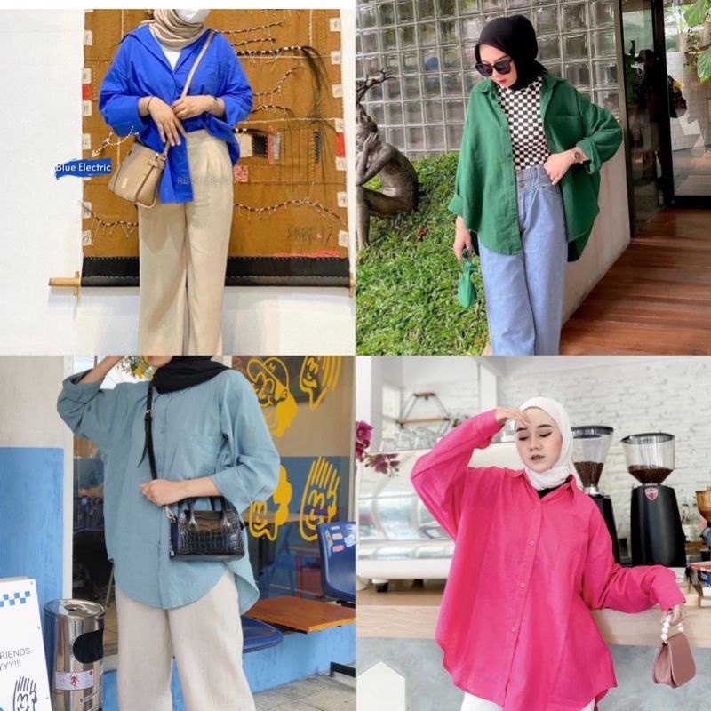 BAJU WANITA POLOS CASUAL PUTIH ARMY HITAM IVORY WANITA LENGAN PANJANG