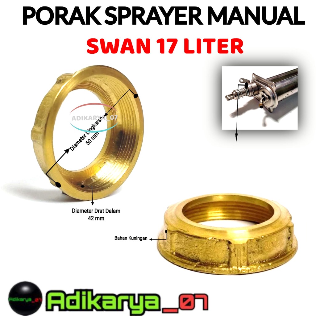 Porak Pompa Tabung Sprayer Manual Swan Tutup Tabung Sprayer SWAN 17liter