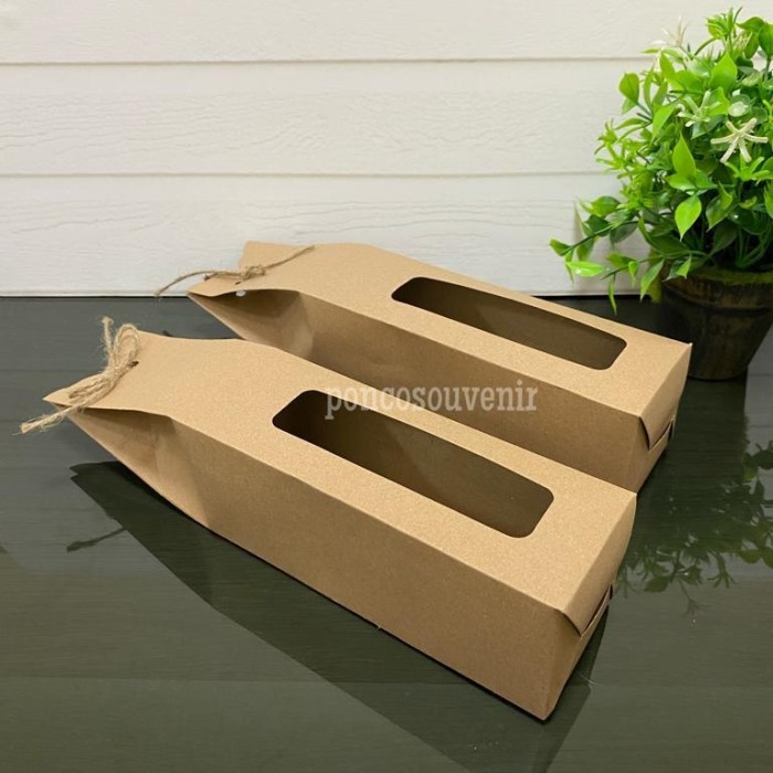 Souvenir Box Kemasan Tumbler/ Botol, Paperbag 7X30 Cm