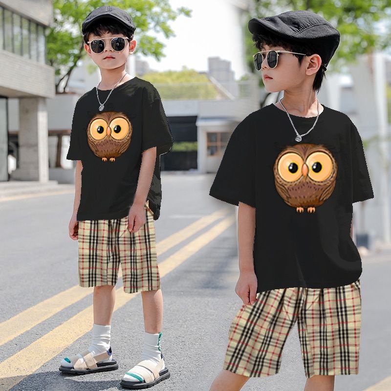 BAJU SETELAN ANAK COWOK KARAKTER KARTUN ANIME NARUTO SONGOKU OWL BEAR LUFFY SKUL PREMIUM