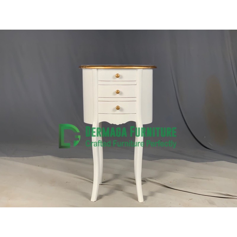 PRE ORDER CEMPOLONG OVAL ANGPAO DINISHING DUCO PUTIH MIX GOLD SOFA KURSI PELAMINAN DEKORASI TERAS RU