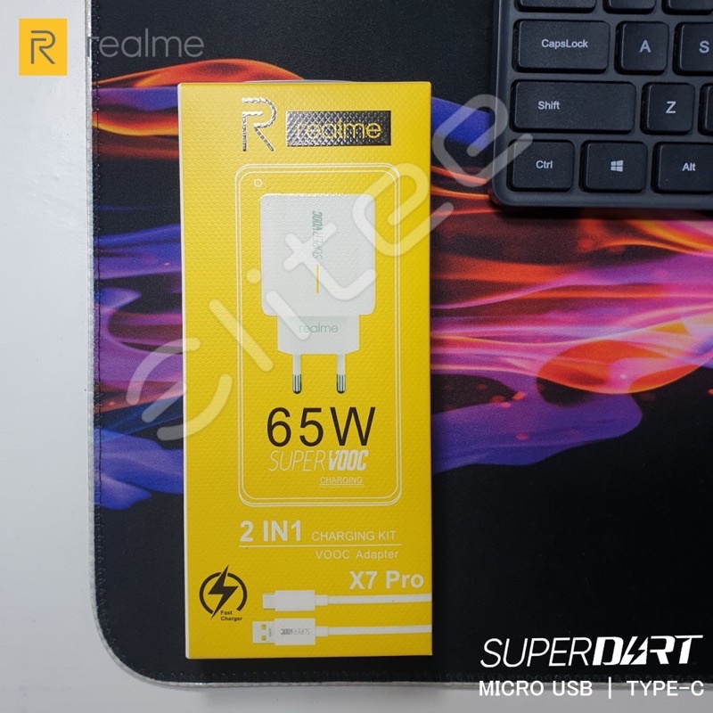 Charger Realme 65W Type C Original Fast Charging Super Vooc / Super Dart Charger Realme