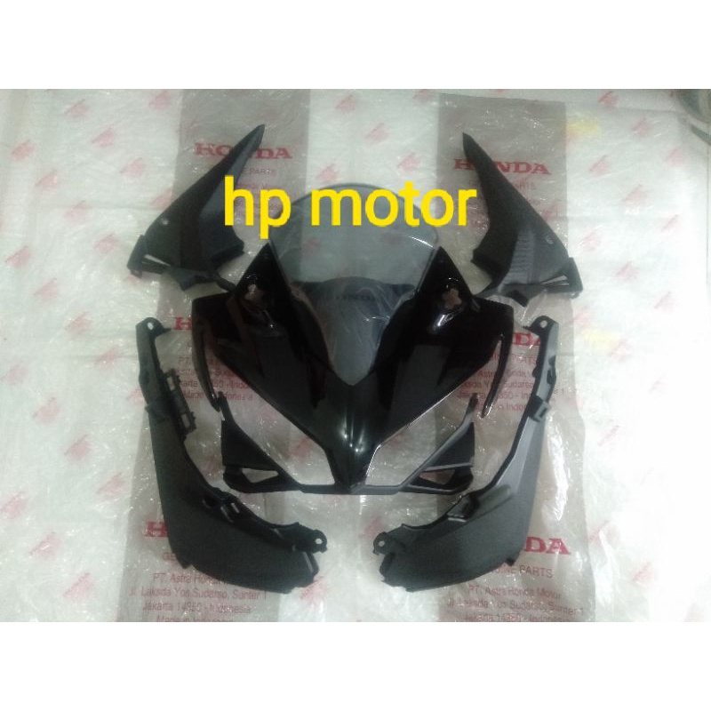 PAKET TAMENG TOPENG COVER DEPAN CBR150R CBR150 R K45N HITAM GLOSSY ORIGINAL