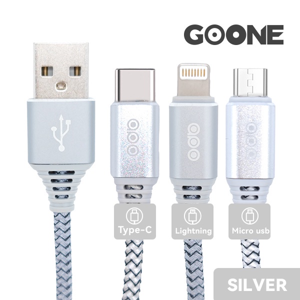 GOONE Kabel Data Kabel Charger Lightning charger Fast Charging Type C USB Lightning 3A 100 CM