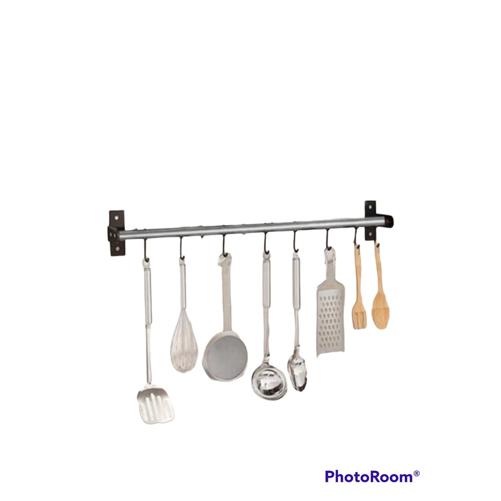 Set Tempat Gantungan Alat Dapur Tempel  / Gantungan Stainless Spatula Peralatan Masak