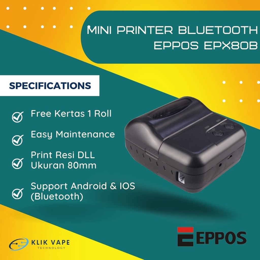 Promo Printer Bluetooth Untuk Cetak Resi SHOPEE EPPOS EPX80B KlikVape