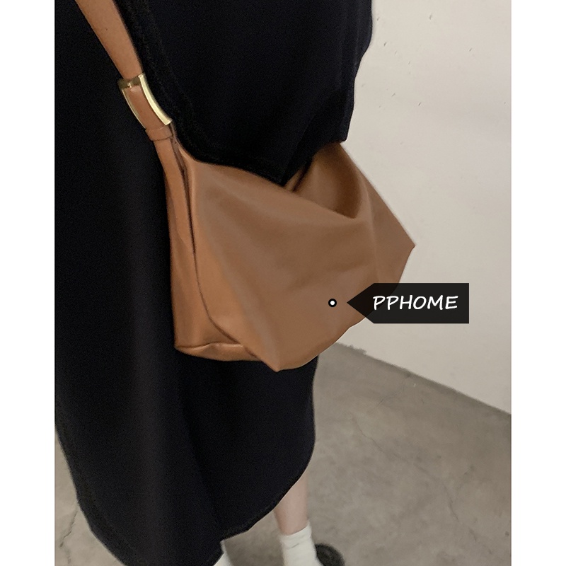 Suhao all-match ins messenger bag wanita 2022 baru trendi fashion kasual tote bag tekstur niche tas ketiak bahu tunggal