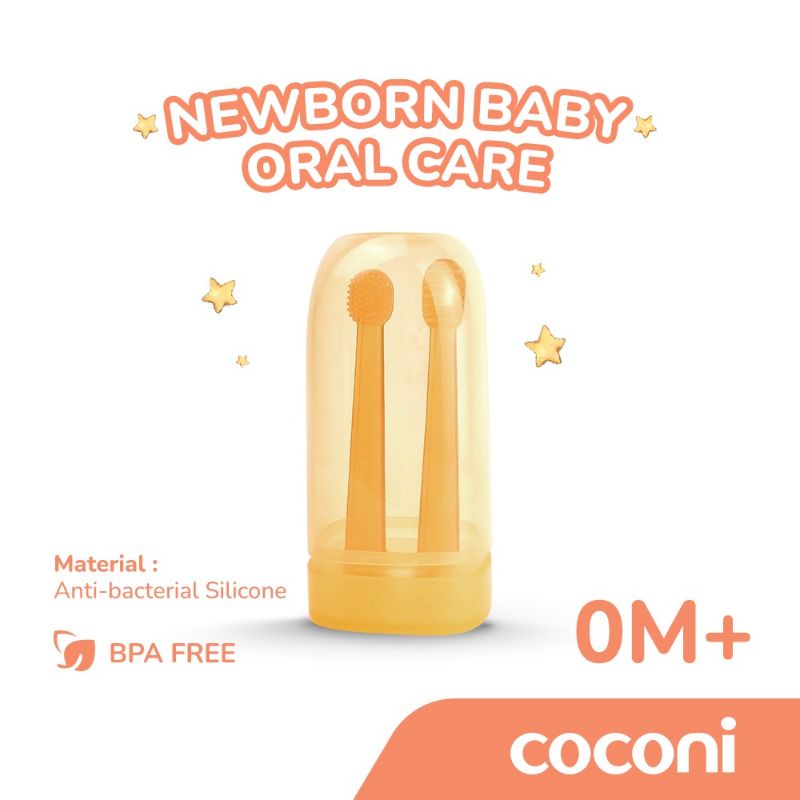 Coconi Baby Oral Care / Pembersih Mulut Bayi Silicone Set Sikat Lidah Bayi