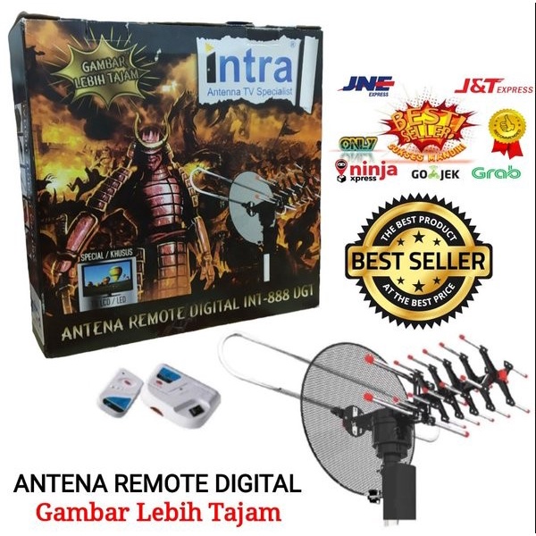 ANTENA TV DIGITAL ANTENA LUAR ANTENA DIGITAL LUAR ANTENA INTRA INT-888 DGT AKSESORIS TV booster set 