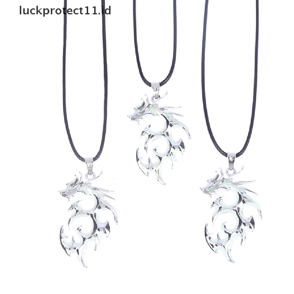 Kalung Desain Naga Warna Silver Fluorescence Bercahaya Untuk Pesta