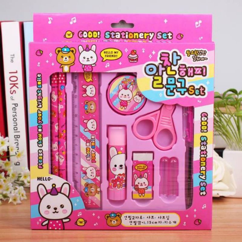 STATIONARY SET ALAT TULIS 10 IN 1 PAKET KUMPLIT ALAT SEKOLAH