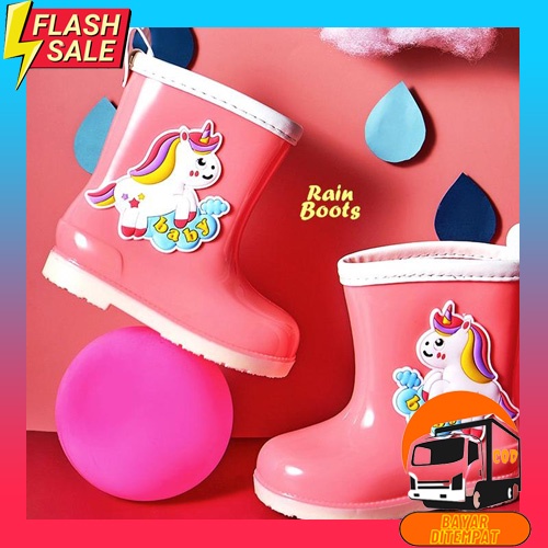Sepatu Boots Air Anak Motif Kartun Musim Hujan Bahan Karet Terbaru Sepatu Boots Air Anak Laki Laki 1