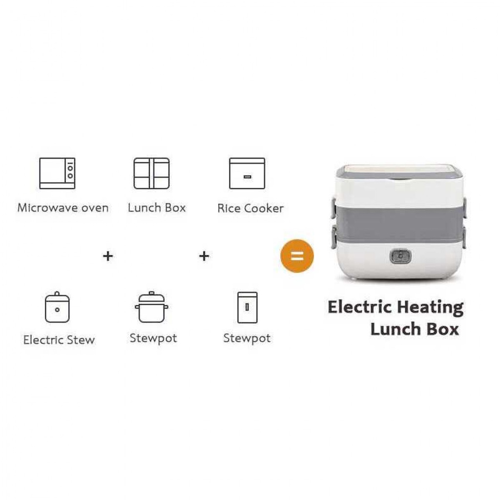 ANYTRP Kotak Makan Pemanas Elektrik Bento Box 1 Layer