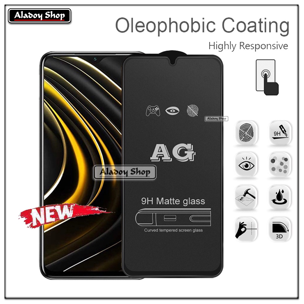 Xiaomi Poco M3 PAKET 2IN1 Tempered Glass Matte Anti Glare Full Layar dan Tempered Glass Kamera