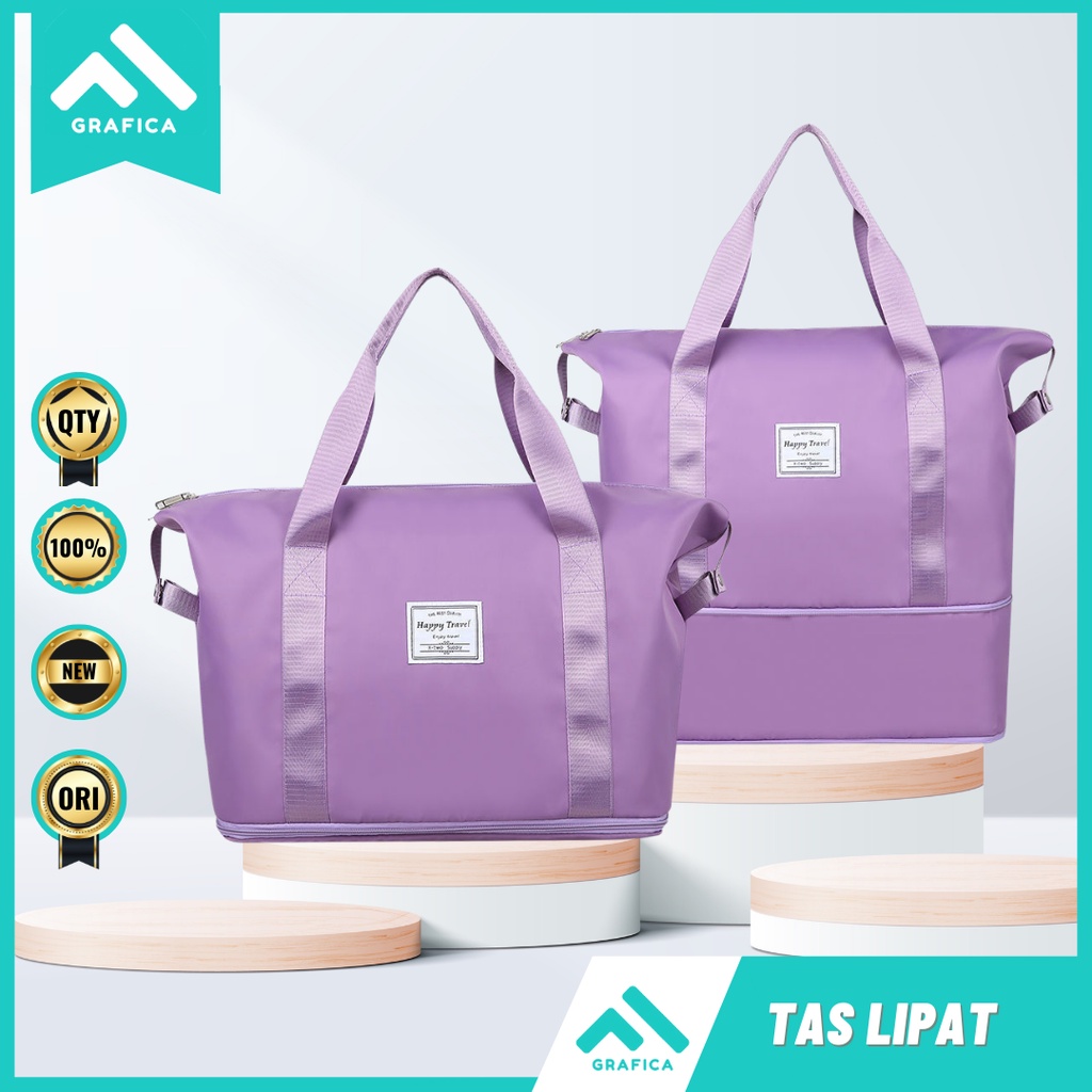 TAS TRAVEL LIPAT PARASUT BISA DIPERBESAR PENYIMPANAN BAJU PAKAIAN PAKAI ANTI AIR KOPER BOX BAJU TAS 