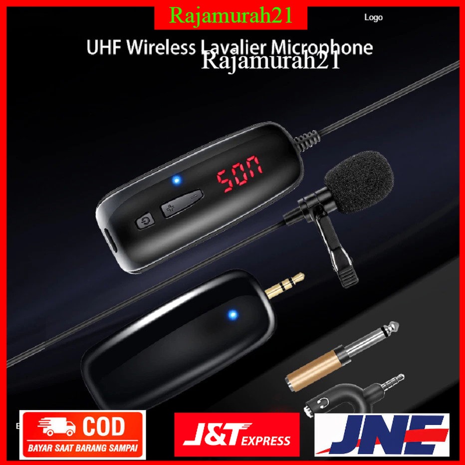 UHF Wireless Lavalier Lapel Microphone System Podcast Live Interview - 7RSKBBBK  - Black