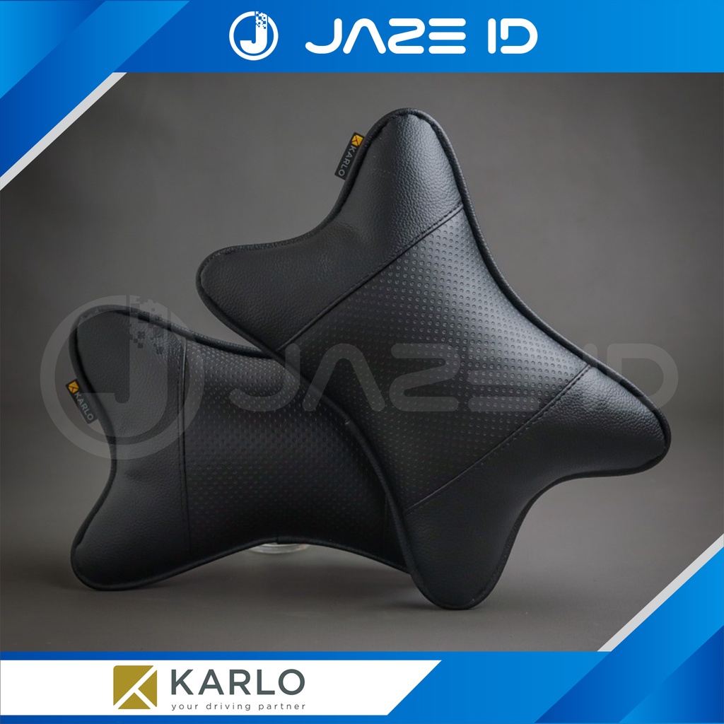 Karlo Bantal Premium Leher Kepala Mobil Basic Dark Brown Coklat Tua