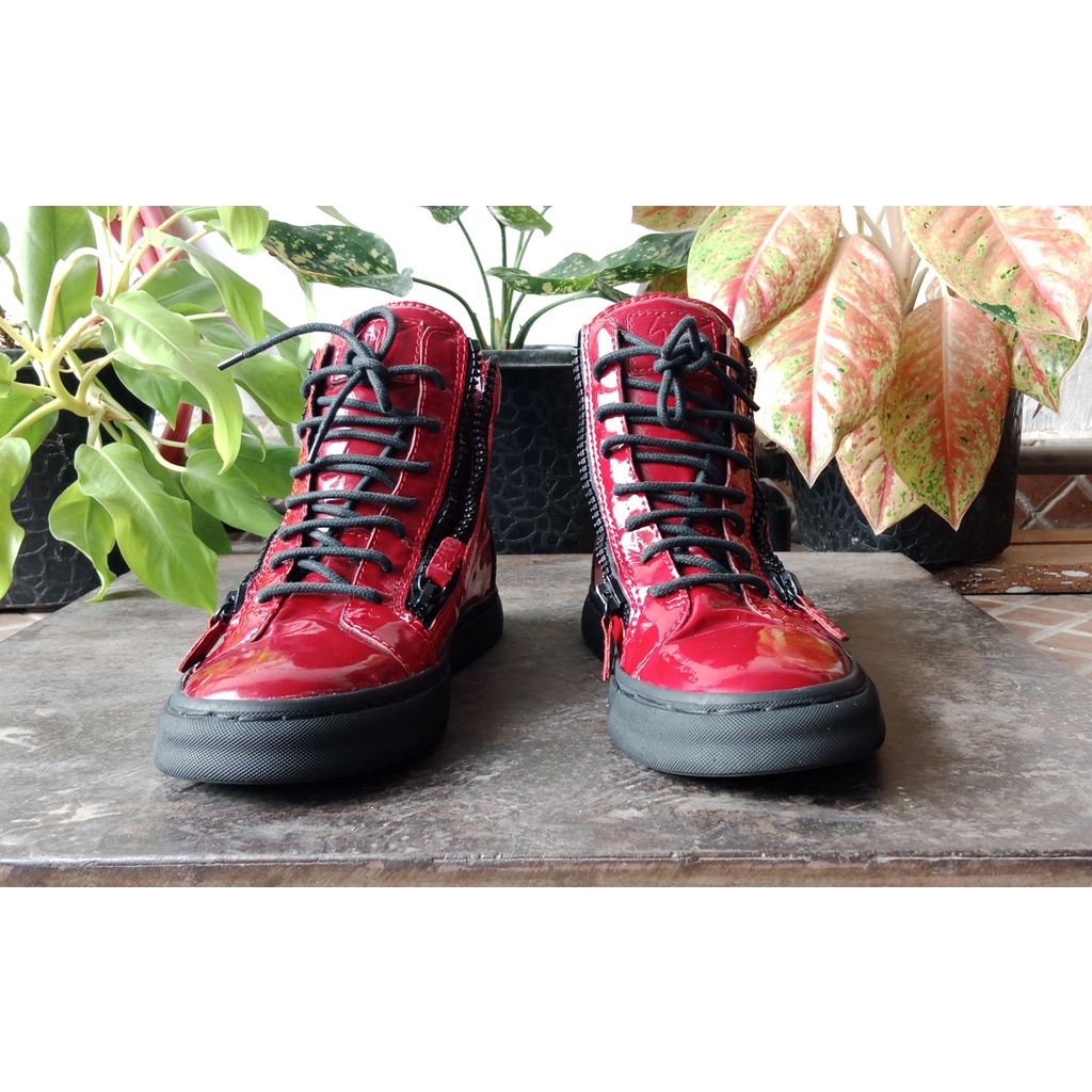 sepatu branded italy Giuseppe Zanotti RED Glosy 42 (preloved)