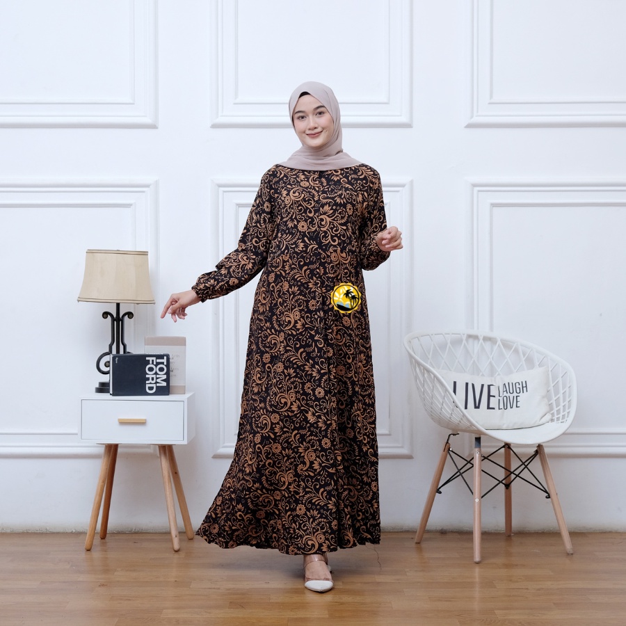 BAJU WANITA MODEL BARU GAMIS RAYON PRINTING MODERN 2022