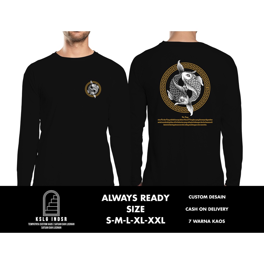 Kaos Lengan Panjang KOI YIN DAN YANG Pecinta Koi Nusantara Koi Indonesia - Kaosilogis