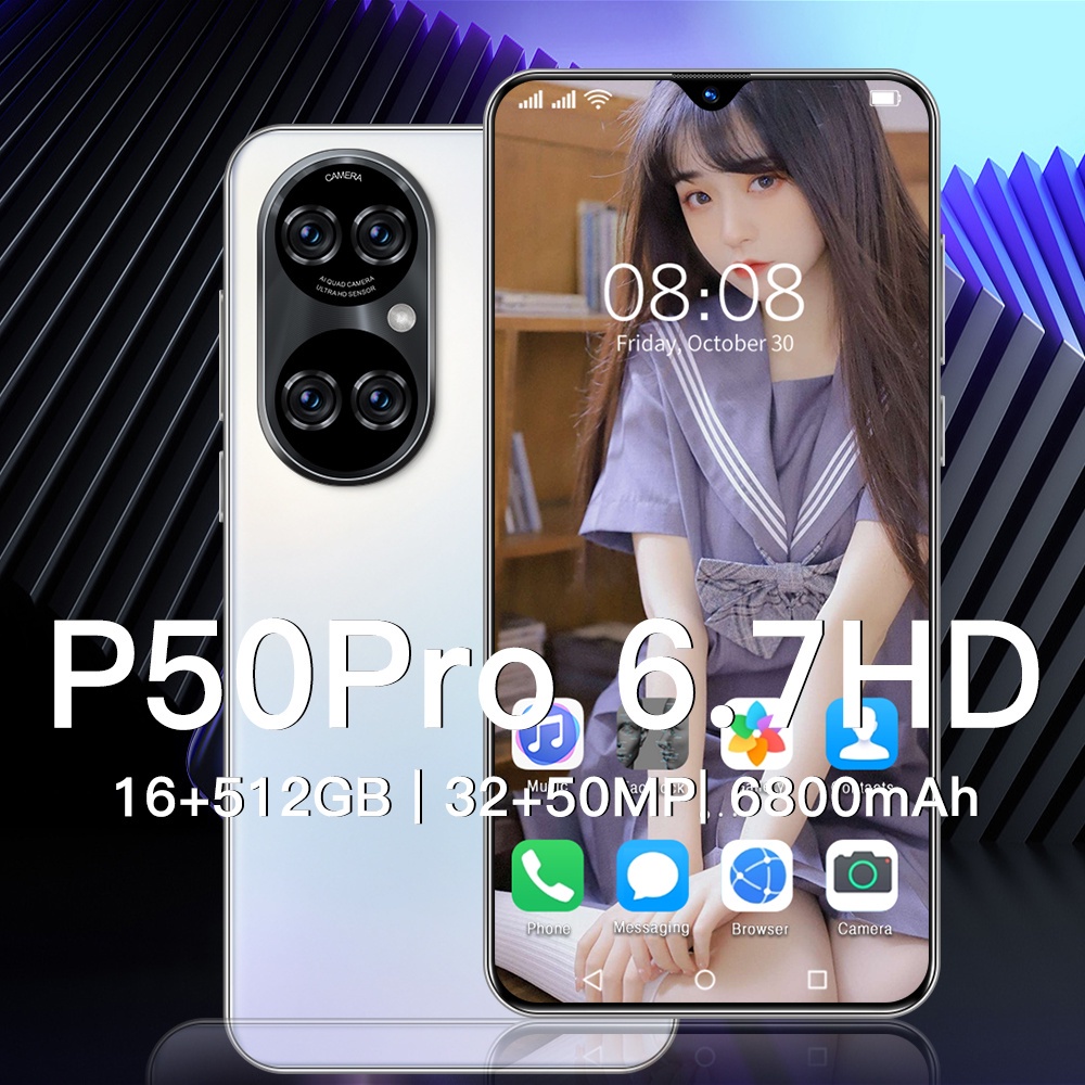 [COD] Hp P50 Pro ROM 16GB+512GB HP Murah Android 4G/5G HD Kamera HP Ponsel Layar warna primer 7.3 in