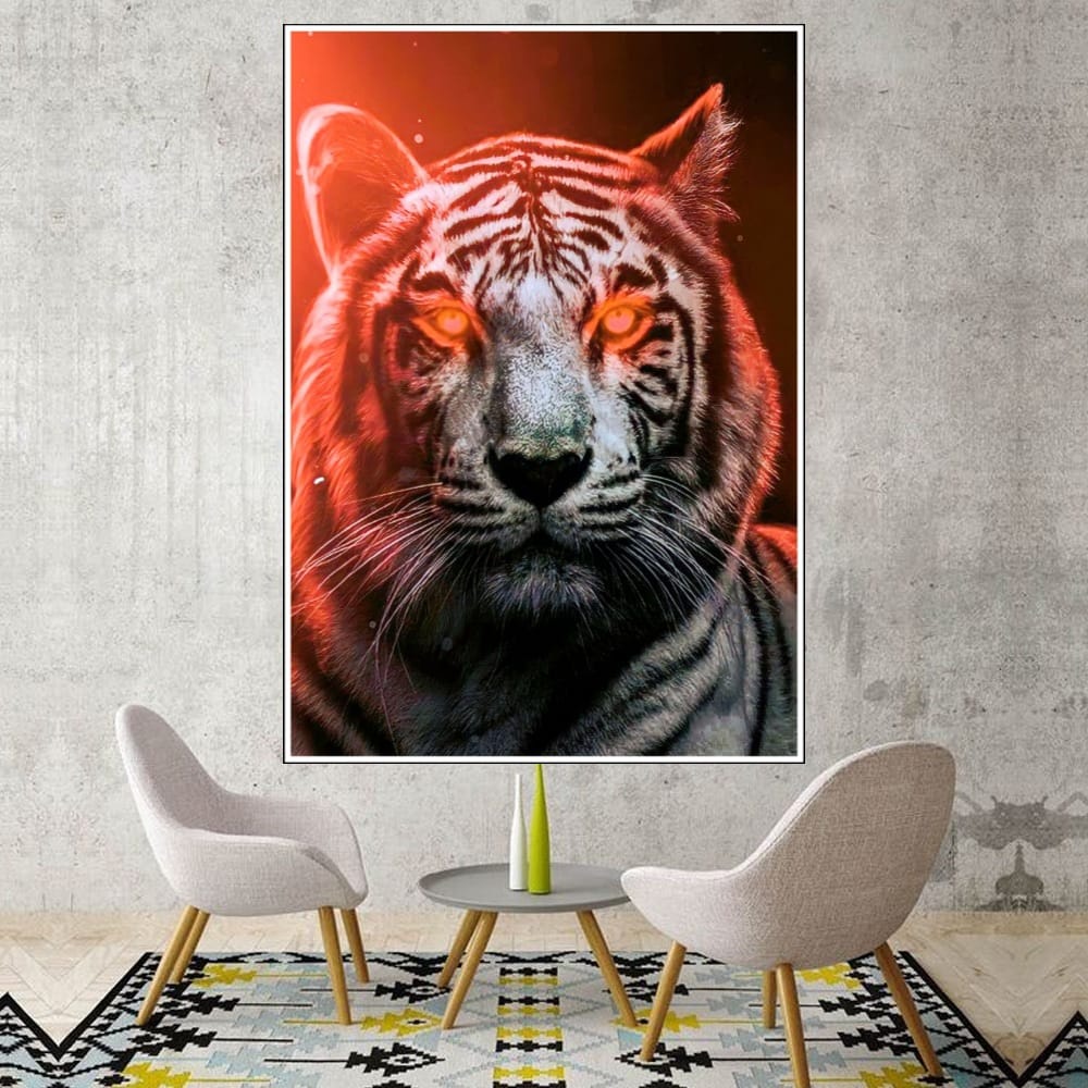 Hiasan Dinding Poster Gambar Harimau Xtra Jumbo Besar Best seller Ukuran 100x70cm 150x100cm 200x100c