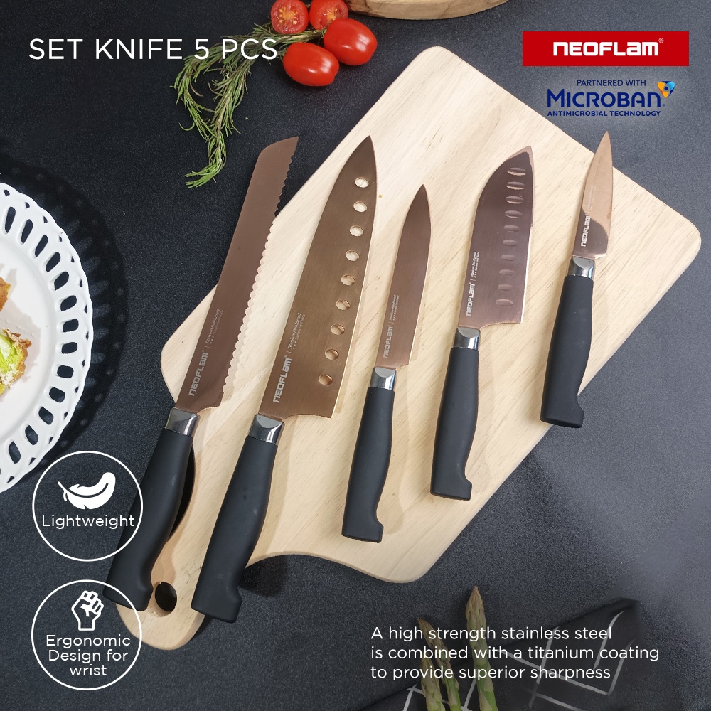 Neoflam Titanium Set / Pisau Dapur