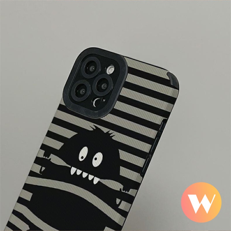 Soft Case Tpu Motif Kartun Monster Kecil Lucu Untuk iPhone 7 Plus XR 11 13 12 14 Pro Max 8 Plus X XS Max