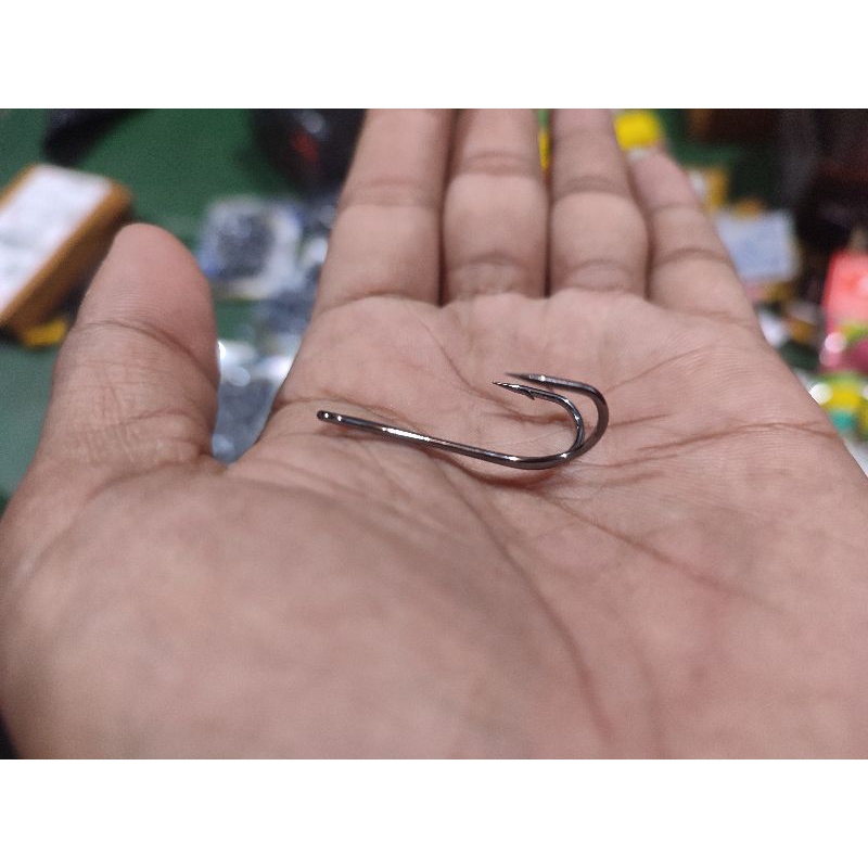 DOUBLE HOOK 1/0  2/0 60% Sekotak 50pcs