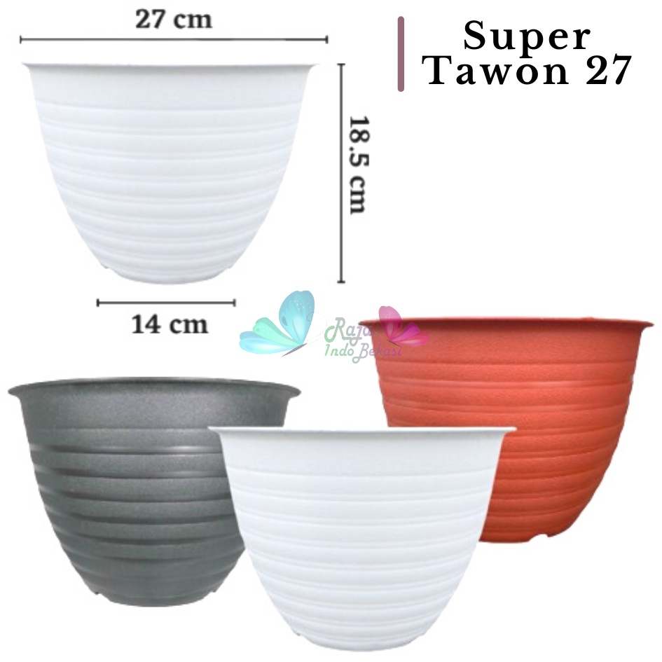 GARDEN OF LOVE - Pot Super Tawon 27 cm 27cm Putih Cokelat Hitam Coklat TERMURAH PROMO GROSIR