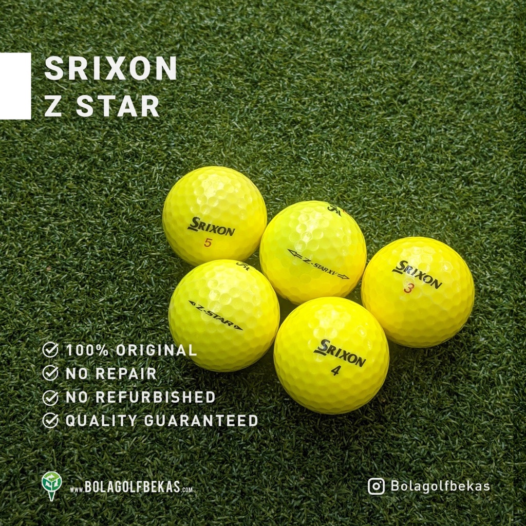 Bola golf bekas / second grade A terlaris - Bola Srixon Z-Star - grade A, no repair - kuning