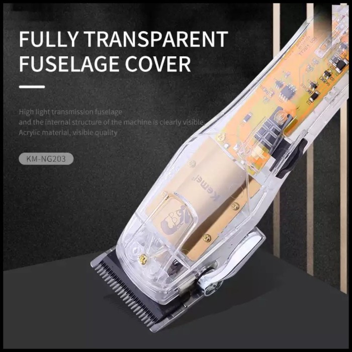 Hair Clipper Alat Cukur Rambut Elektrik Transparan Cukuran KM NG 203