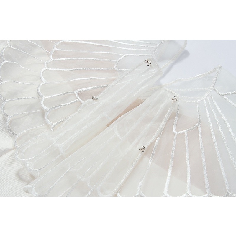 [Premium Series] 3D Butterfly Pleated Dress - Off White Dress Import Premium